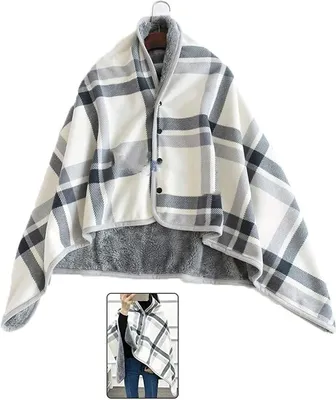 Productafbeelding van Rolstoel Cape - Rolstoeldeken Poncho - Warm Blijven - Dubbellaags Waterdicht - 80x130 cm - Tartan