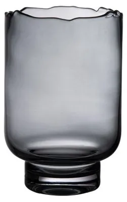 Produktbild von Pomax Rozanna Windlicht aus Glas, Rauchgrau, Ø 15,5 x H 23 cm