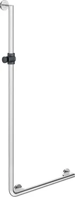 Produktbild von HEWI Winkelgriff m.Br.H.,d:32, A1:1250, W1:450,li,chr,Brh.Kst. anthrazitgrau