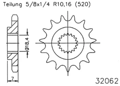 Obrázok produktu pre Esjot Ritzel 520 13Z Racing