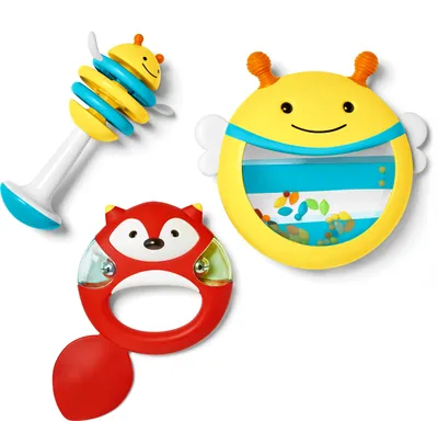 Obrázek produktu pro Skip Hop SH303253, Sada hudebních hraček, Clacker, Chrastítko, Tamburína, 0,5 rok/roky, Modrá, Červená, Žlutá