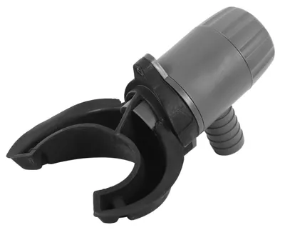 Produktbild von Regenwasserauffangbehälter für Dachrinnen, 70-110 mm, grau. PVC-Anschlussstück für Regentonne