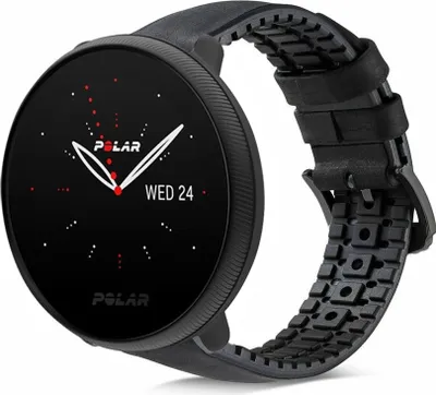Produktbild von Strap-it Polar Ignite 2 Silikon-/Lederarmband (Schwarz)