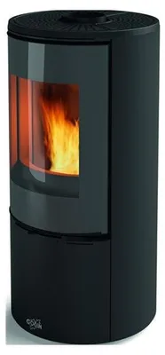 Image de Poêle à bois CASTRIES étanche - Eco Control - 8 kW - Rdt: 82,4% - B. 33 cm -Noir