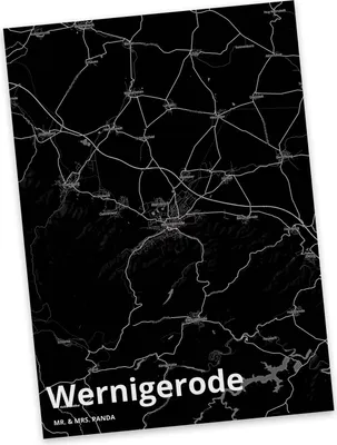 Produktbild von Mr. & Mrs. Panda Postkarte Wernigerode - Geschenk, Stadt Dorf Karte Landkarte Map Stadtplan, Grußkarte, Postkarten, Ansichtskarten, Ansichtskarte, Fotokarte