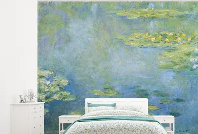 Produktbild von MuchoWow® Fototapete für Wohnzimmer oder Schlafzimmer Wandtapete Vinyl Motivtapete Seerosen - Gemälde von Claude Monet - 325x260 cm - Tapete