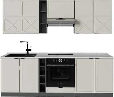 Produktbild von Küchenzeile Vicco Fame-Line GrauBeige/Anthrazit 235 cm , AP Marmor, Model 50479