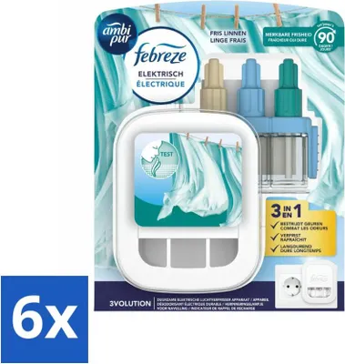 Image de Ambi Pur - 3Volution - Kit de démarrage - Linge frais - 20 ml - Pack avantage - 6 pièces