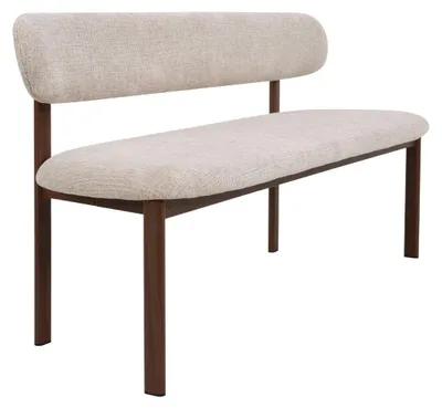 Produktbild von Esszimmerbank Noor Beige/Walnuss - 200 cm - Stoff - Japandi
