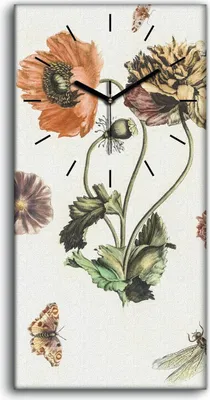 Produktbild von Wandbild Leinwand Bilder Wanduhr Geräuschlos 30x60 Gemälde Blumen Pflanzen Kunst - schwarze Hände