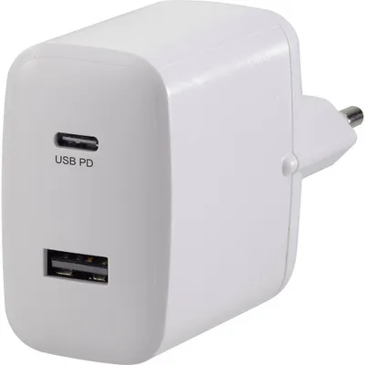 Produktbild von VOLTCRAFT UC-2ACX001 USB Ladegerät 32 W 1x USB-A, 1x USB-C® USB PD Weiß Innenbereich USB Power Delivery (USB-PD)