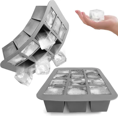 Produktbild von com-four® 2x Eiswürfelform für insgesamt 24 Eiswürfel - Eiswürfelbehäter