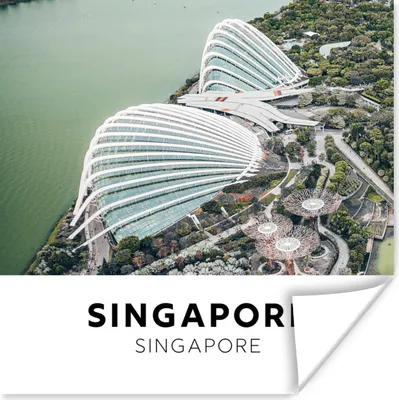 Produktbild von MuchoWow® Poster Singapur - Architektur - Wasser 50x50 cm - Wohnzimmerdekoration