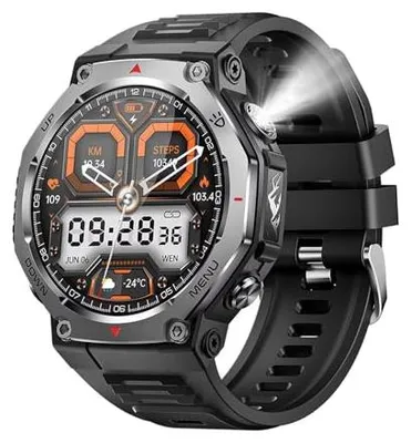 Produktbild von findtime Smartwatch Herren Outdoor Telefonfunktion Gesundheitsuhr Sportuhr Blutdruckmessung Pulsmesser Schlaftracker Fitnessuhr Pulsuhr Schrittzähler Laufuhr Aktivitätstracker