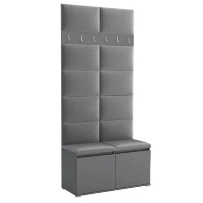 Produktbild von Garderobe LUTON 1 – Farbe Anthrazit 33, moderner Schrank 40x100x213 cm, funktionale Lösung für den Flur, Garderobeschrank, Flurmöbel