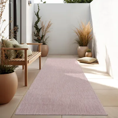 Produktbild von In- & Outdoor Teppich Flachgewebe einfarbig modern wetterfest für Terrasse Küche Grösse 80x150 cm