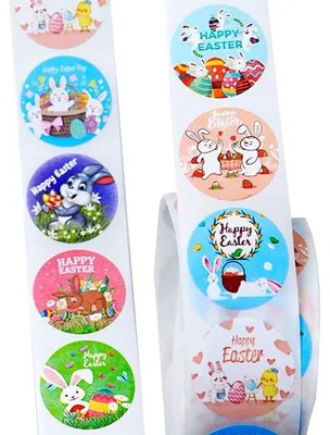 Obrázok produktu pre Nálepky na rolke Happy Easter v3 Easter 500 kusov Titanum
