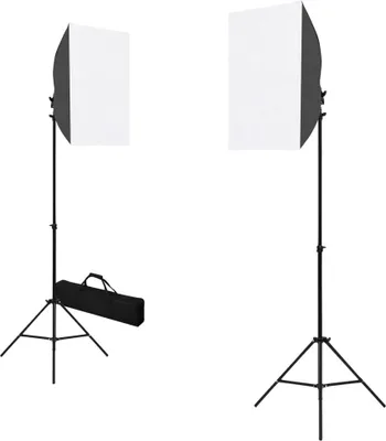 Image de Lampes de studio professionnelles 2 pcs 40x60 cm Acier Noir