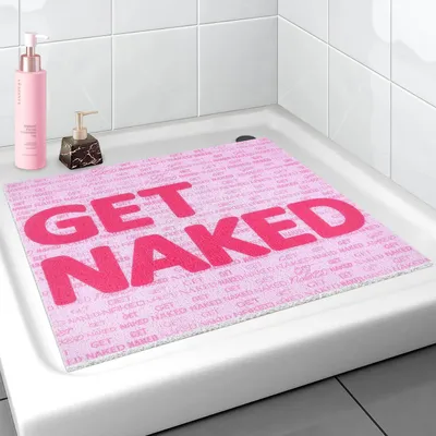 Immagine prodotto di Tappetino antiscivolo per doccia, 60 x 60 cm, rosa, con fori di drenaggio