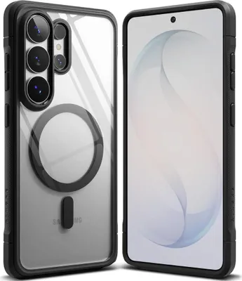 Produktbild von Handyhülle für Galaxy S26 Ultra, Ringke Fusion Bold Magnetic mit MagSafe, Transparent mit schwarzen Rahmen