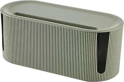 Produktbild von Kabelorganizer für Büros und Werkblätter - Große Kabelbox für Verbergen von Kabeln und Steckdosen - Grün