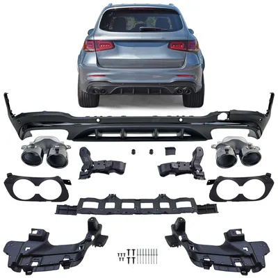 Produktbild von Stoßstange + 4 Rohr Endrohre für Mercedes-Benz GLC X253 2019-2022 Heckdiffusor