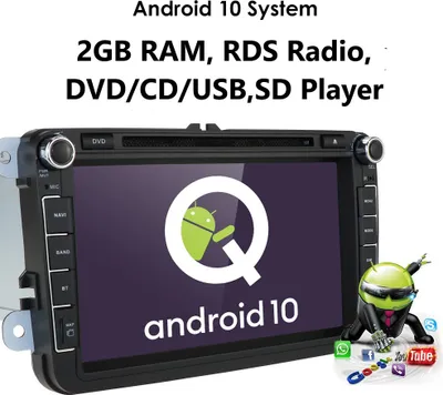 Produktbild von 8 zoll Android 10 DVD Autoradio GPS WIFI AUX USB für VW Golf 5/6 V VI, Passat B6, Tiguan, Polo, Jetta, Touran, Candy, Shran, EOS, Skoda Fabia, Octavia Yeti, Seat Leon.