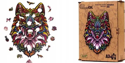 Immagine prodotto di Puzzle ecologico in legno 120 Lupo misterioso A3