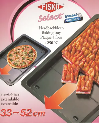 Produktbild von Backblech ausziehbar - 33 - 52 cm - schwarz - antihaft