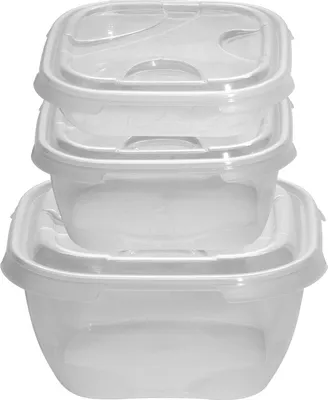 Produktbild von 3er-Set Frischhaltedosen mit Deckel Transparent