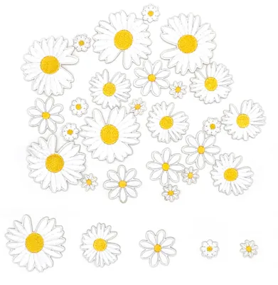 Bügelpatches Set 10 Stück Blumenmotive Polyester