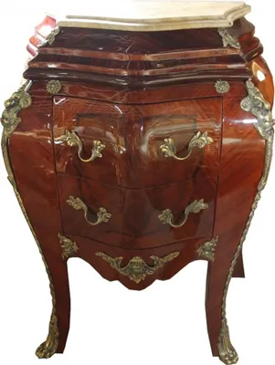 Image de Commode baroque Casa Padrino en bois de noyer, de couleur marron, avec un plateau en marbre crème, dimensions : 68 x 40 x 80 cm