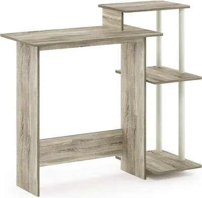 Image de Bureau d'ordinateur en chêne blanc 100 x 85 cm
