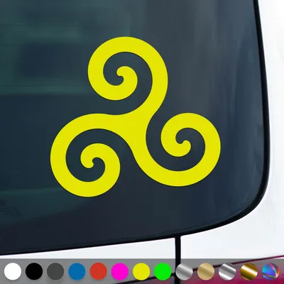 Produktbild von PantherPixel Triskele Aufkleber Keltische Kelten Wikinger Sticker Auto Geschenkidee Farbe Neon-Gelb