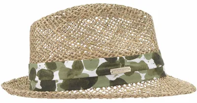 Seeberger Seegras Strohhut Trilby mit Blumengarnitur in beige