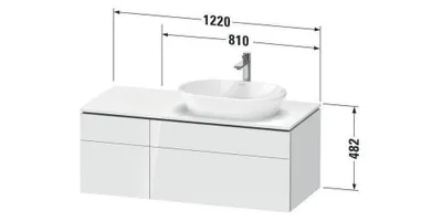 Produktbild von Waschtischunterbau L-CUBE 1220x482x550mm ta s-matt o ES taupe supermatt ohne Einrichtungssystem