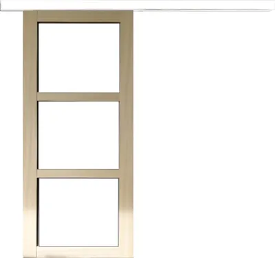 Immagine prodotto di Porta scorrevole in legno Ayous con vetro trasparente H204 x L83 cm, binario in alluminio con fascia bianca Gd Menuiseries