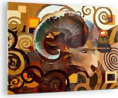 Produktbild von Bilder auf glas - Tier Abstraktion - 70x50cm - Glasbilder - Wandbilder - Kunstdruck - zum Aufhängen bereit - Wanddekoration aus Glas - Glas Bilder - Wandbild auf Glas - Einteilig - GAA70x50-4037