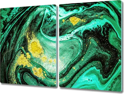 Produktbild von Coloray Herdabdeckplatte 2x40x52 cm Schneidebrett Kochplattenabdeckung Küchenbrett Hackbrett - Flüssigkeiten Abstractionism