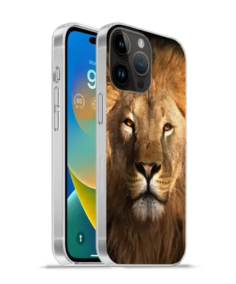 Produktbild von MuchoWow® Handyhülle Schutzhülle Hülle für Apple iPhone 14 Pro Max Löwe - Tiere - Schwarz - Hell - Braun - Porträt Silikon Softcase Handy Hülle - Hardcover