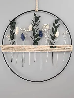 Produktbild von Trockenblumenkranz Classic - Germany - edle & schöne Trockenblumen zeitlos kombiniert als Trockenblumen-Kranz, mit Metallring (groß (25cm))