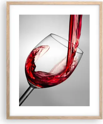 Produktbild von Gerahmtes Poster - Rahmen in heller Eiche - Trinken glas wein - 40x50 cm - Wand Bild - Wanddeko - Wandbilder - Wandposter - Bilderrahmen - Bilder - Kunstdruck - Wandbild - P2NPA40x50-2258