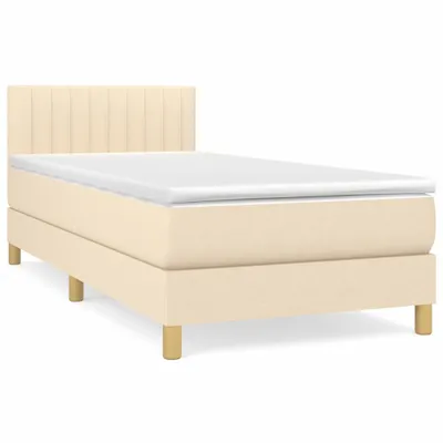 Produktbild von vidaXL Boxspringbett mit Matratze Creme 100x200 cm Stoff