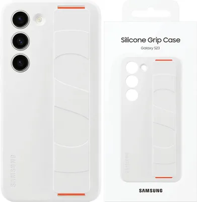 Image de Coque en Silicone avec Dragonne Samsung Galaxy S23 Silicone Grip Cover Blanc