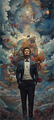 Produktbild von Türtapete Türposter Gedankenuniversum - Größe: 93 x 205 cm