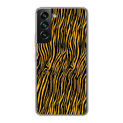 Produktbild von MuchoWow® Handyhülle Schutzhülle Hülle für Samsung Galaxy S22 Plus Tigerdruck - Schwarz - Orange Silikon Softcase Handy Hülle - Schutzabdeckung