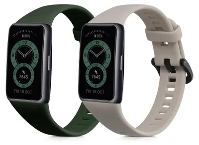 Produktbild von kwmobile 2x Uhrenarmband für Huawei Band 6 & 6 Pro / Honor Band 7 & 6 Armband - Fitnesstracker Band Set aus TPU Silikon - Ersatzarmband Smartwatch -
