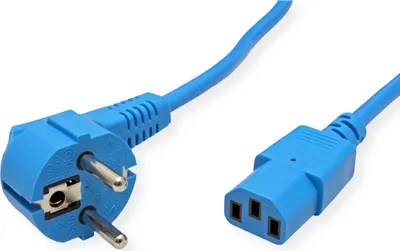 Produktbild von ROLINE Netzkabel, gerade IEC-Buchse, blau, 1,8 m