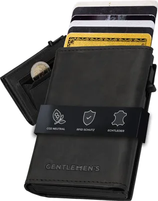 Produktbild von Gentlemen's® Cardholder - Kreditkartenetui mit Münzfach & RFID-Schutz - Geldbeutel für Herren - kleines Portemonnaie - Smart Wallet Karten & Münzen