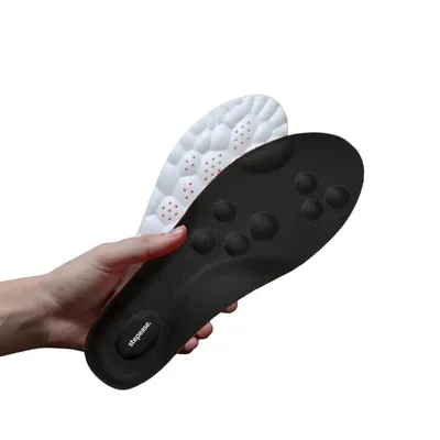 Image de Semelles orthopédiques réutilisables avec points de massage contre les douleurs aux pieds - STEPEASE Noir 49 - 50